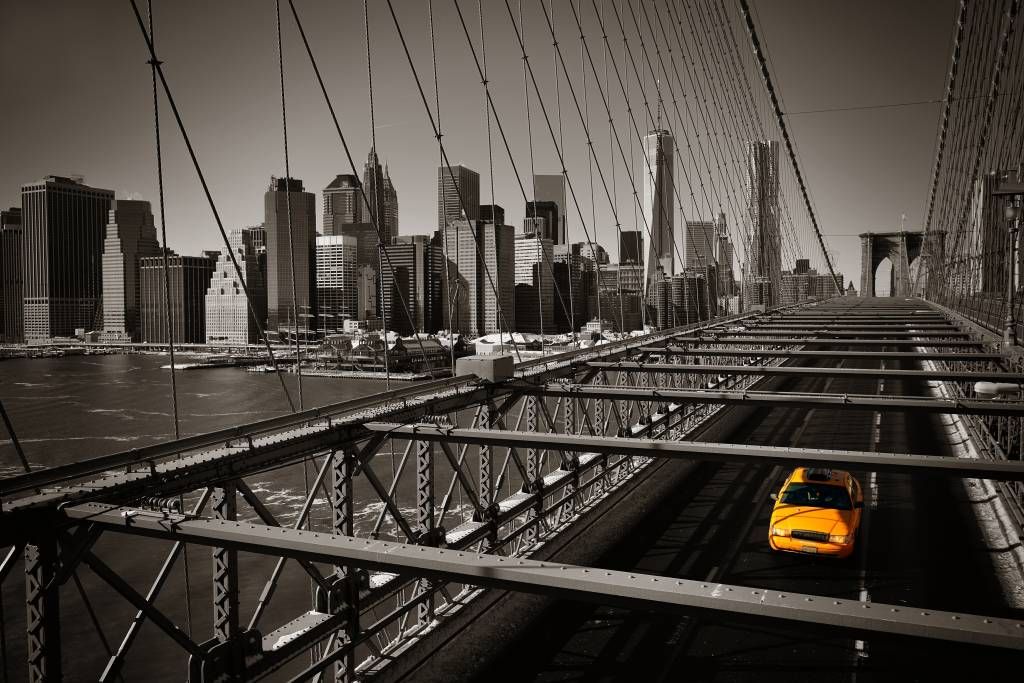 Zwart wit behang - Skyline Manhattan - Tienerkamer