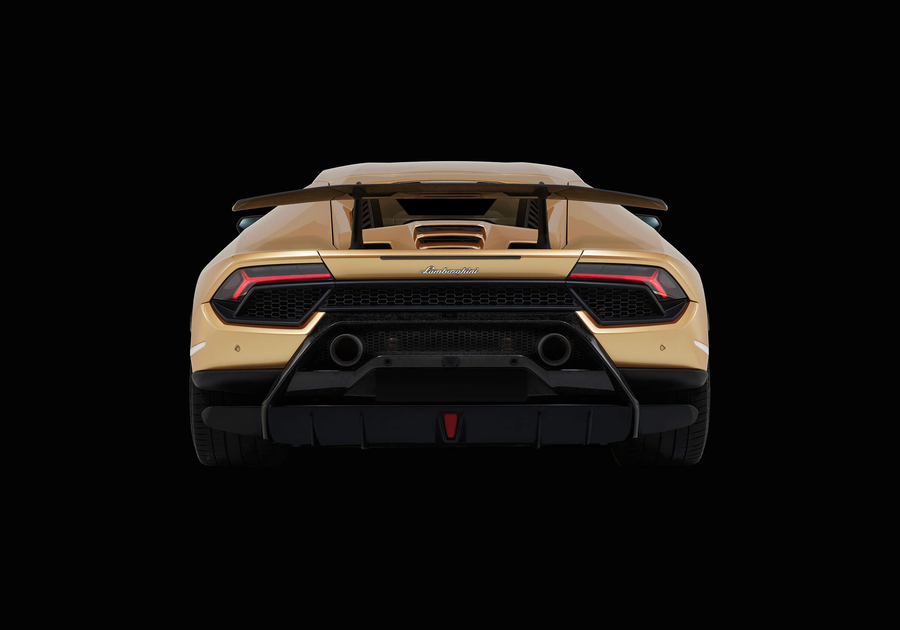 Wallpaper Lamborghini Huracán - Achterkant, zwart