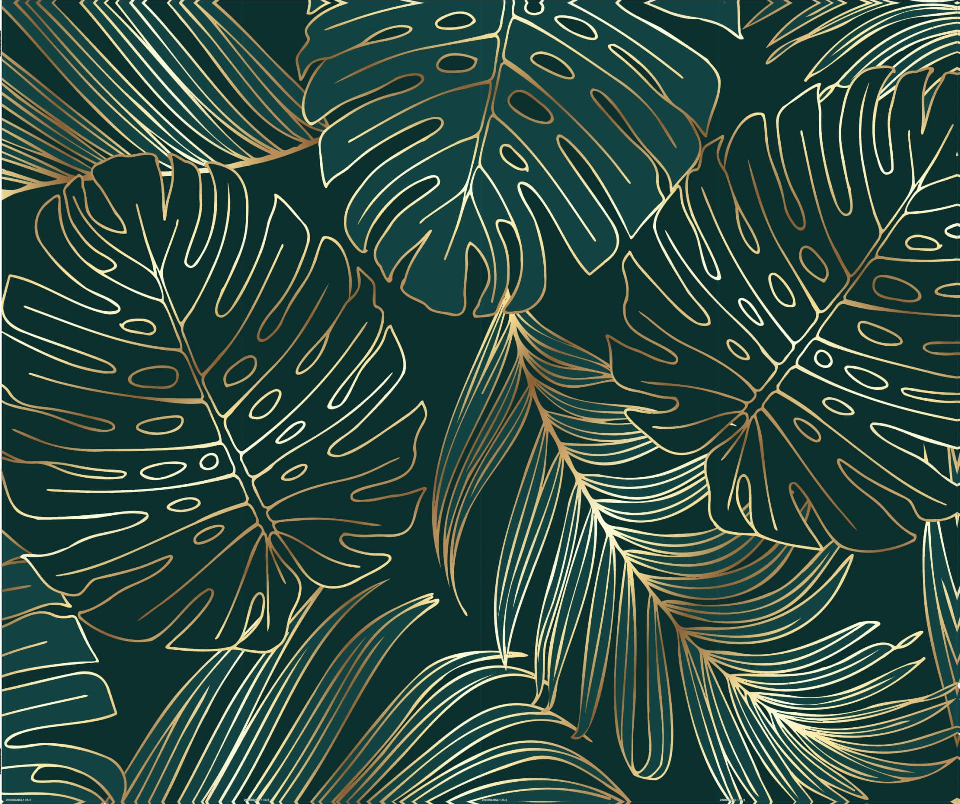 Groene bladeren met goud - Outlet - 300 x 250 cm main product photo