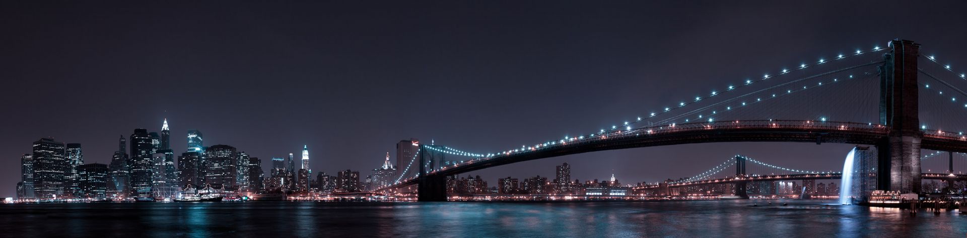 Manhattan Skyline and Brooklyn Bridge main product photo