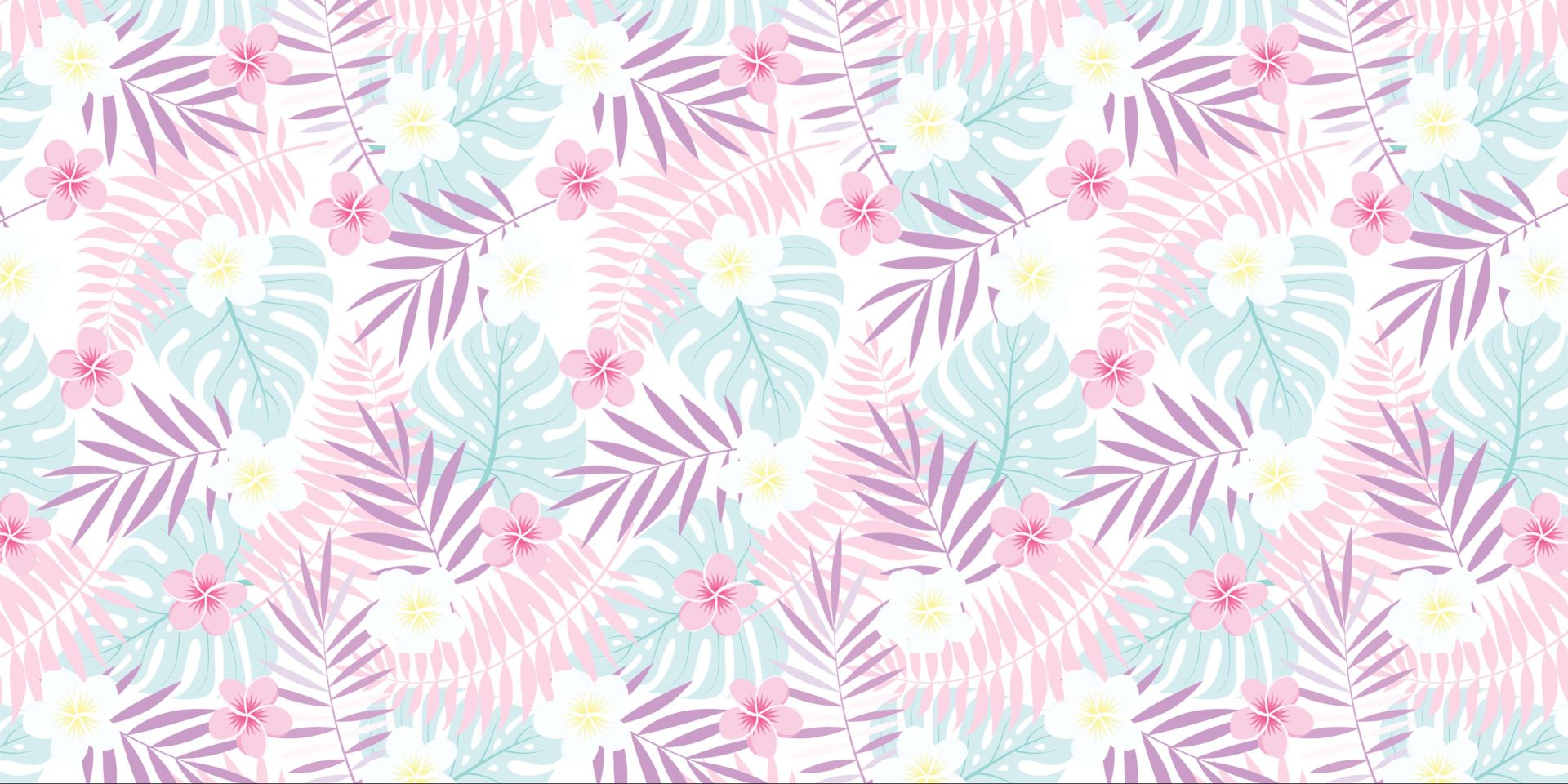 Pastel bloemen en bladeren