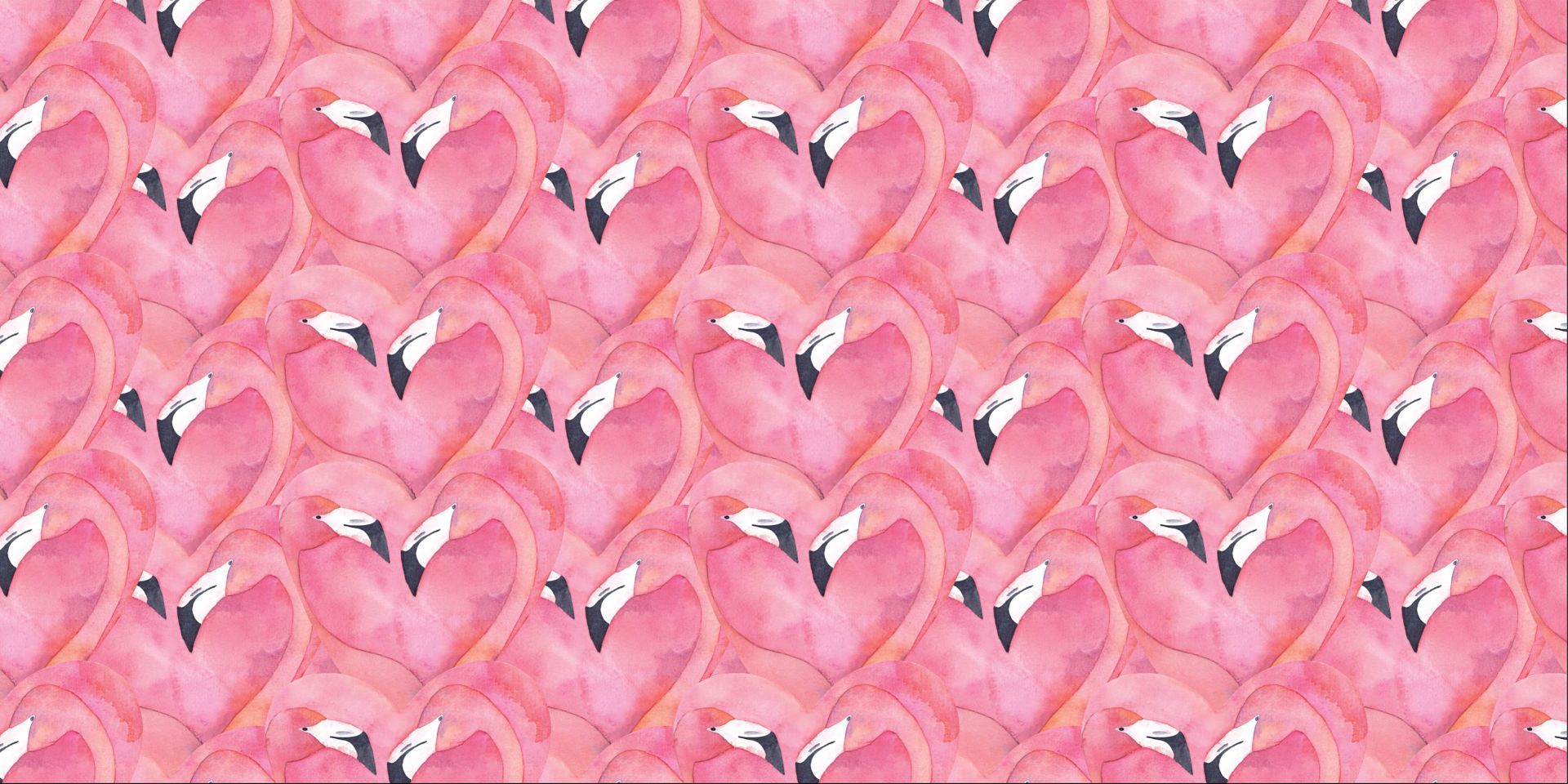 Waterverf flamingo's