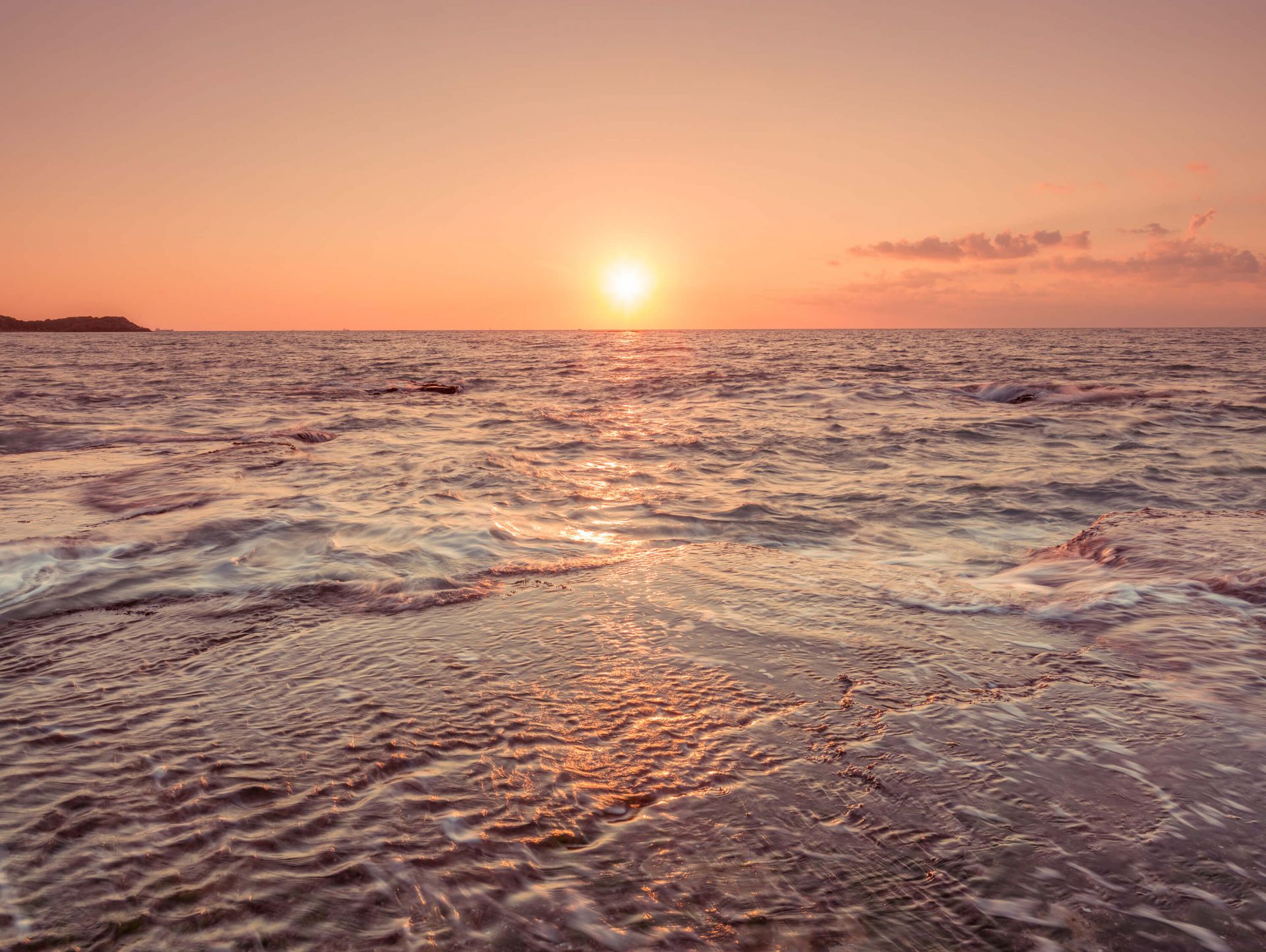 Strand zonsondergang