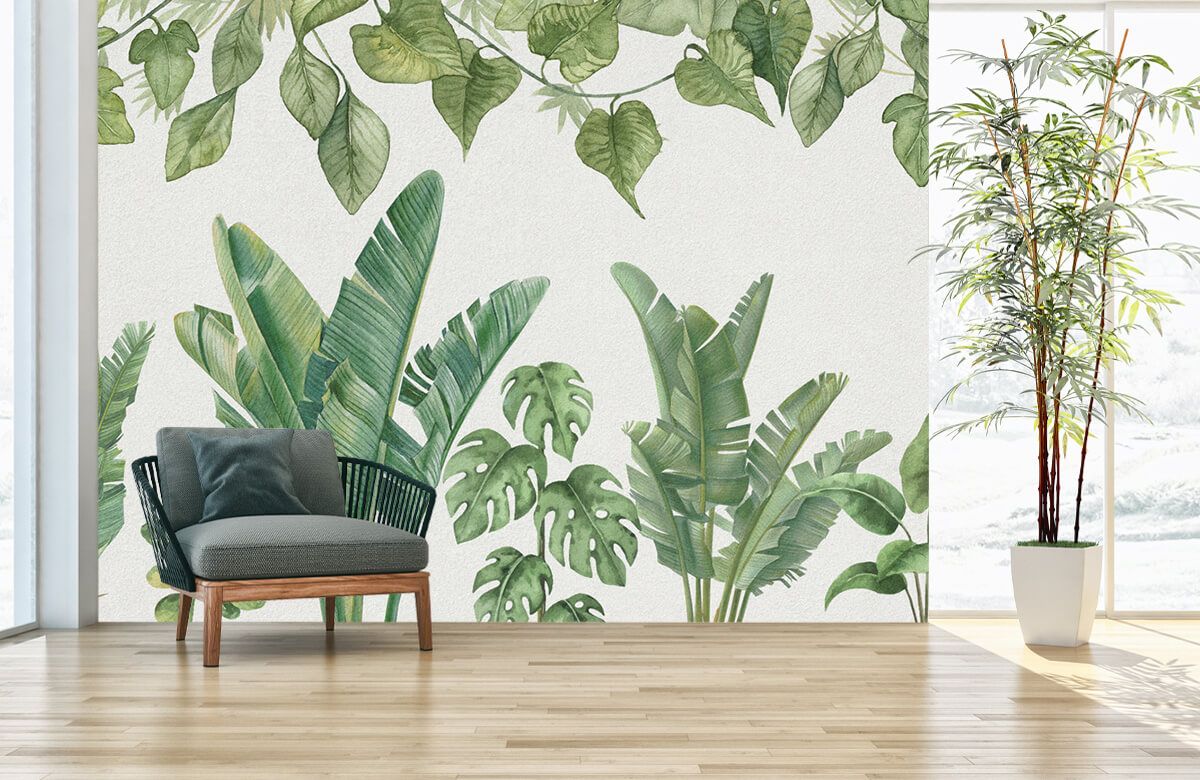 jungle planten - Fotobehang