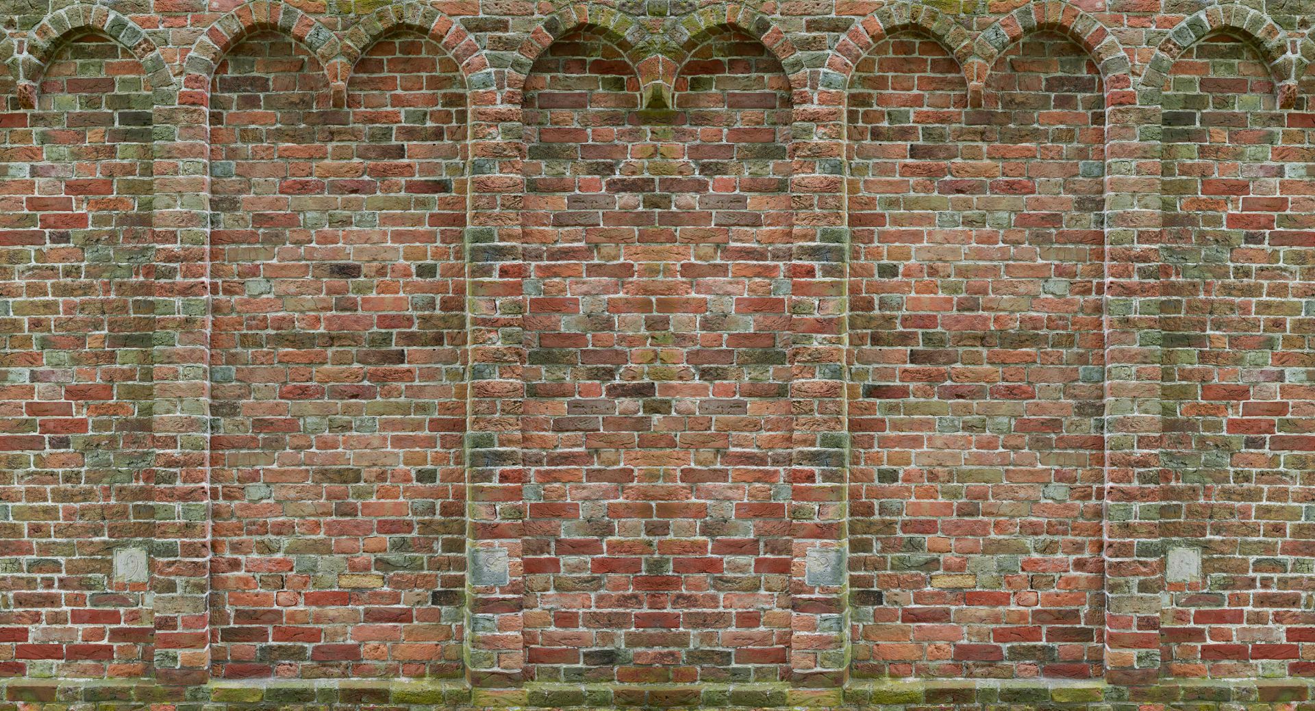 Oude muur met bogen