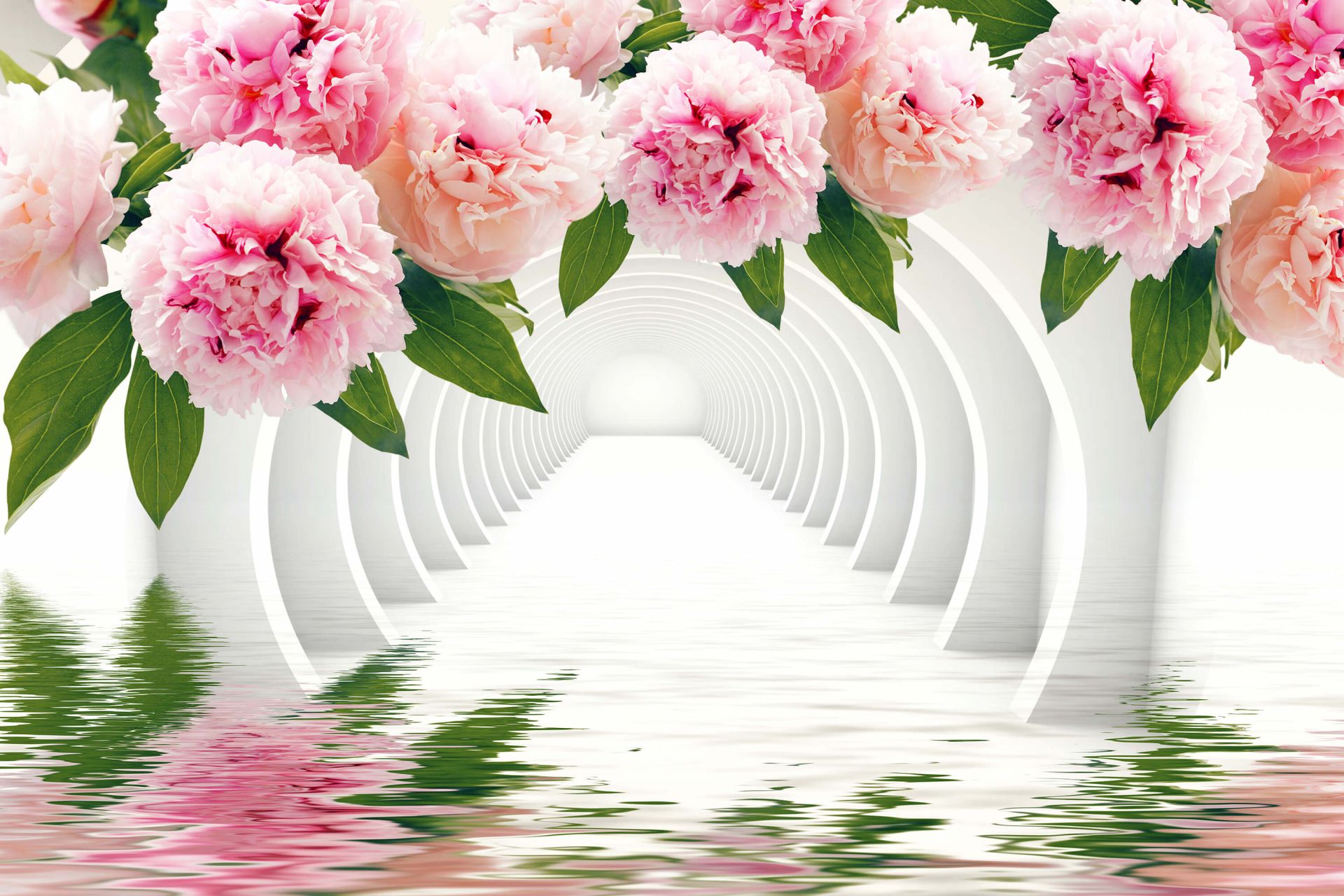 Tunnel met pioenrozen main product photo