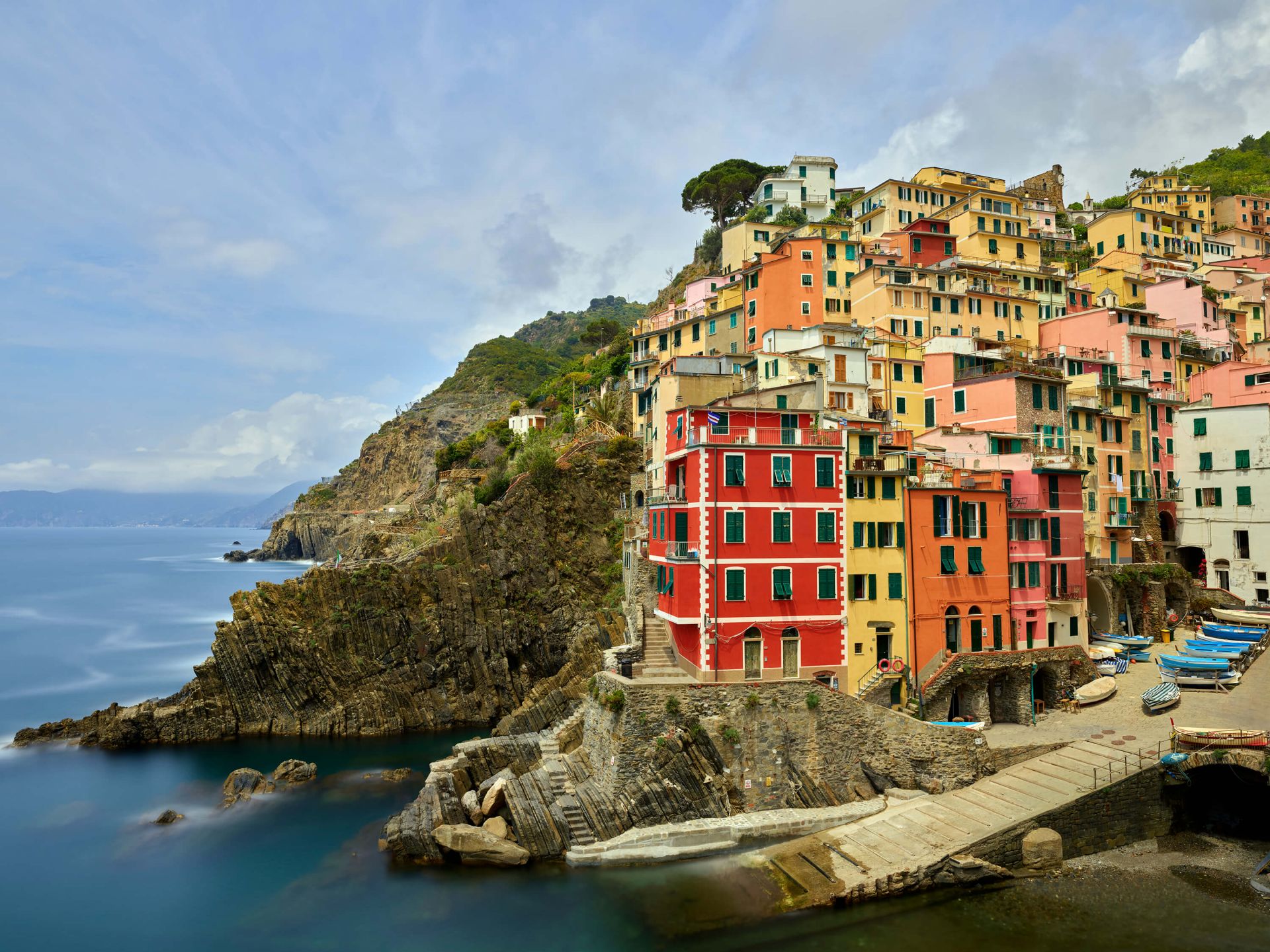 Italiaanse huisjes aan de kust