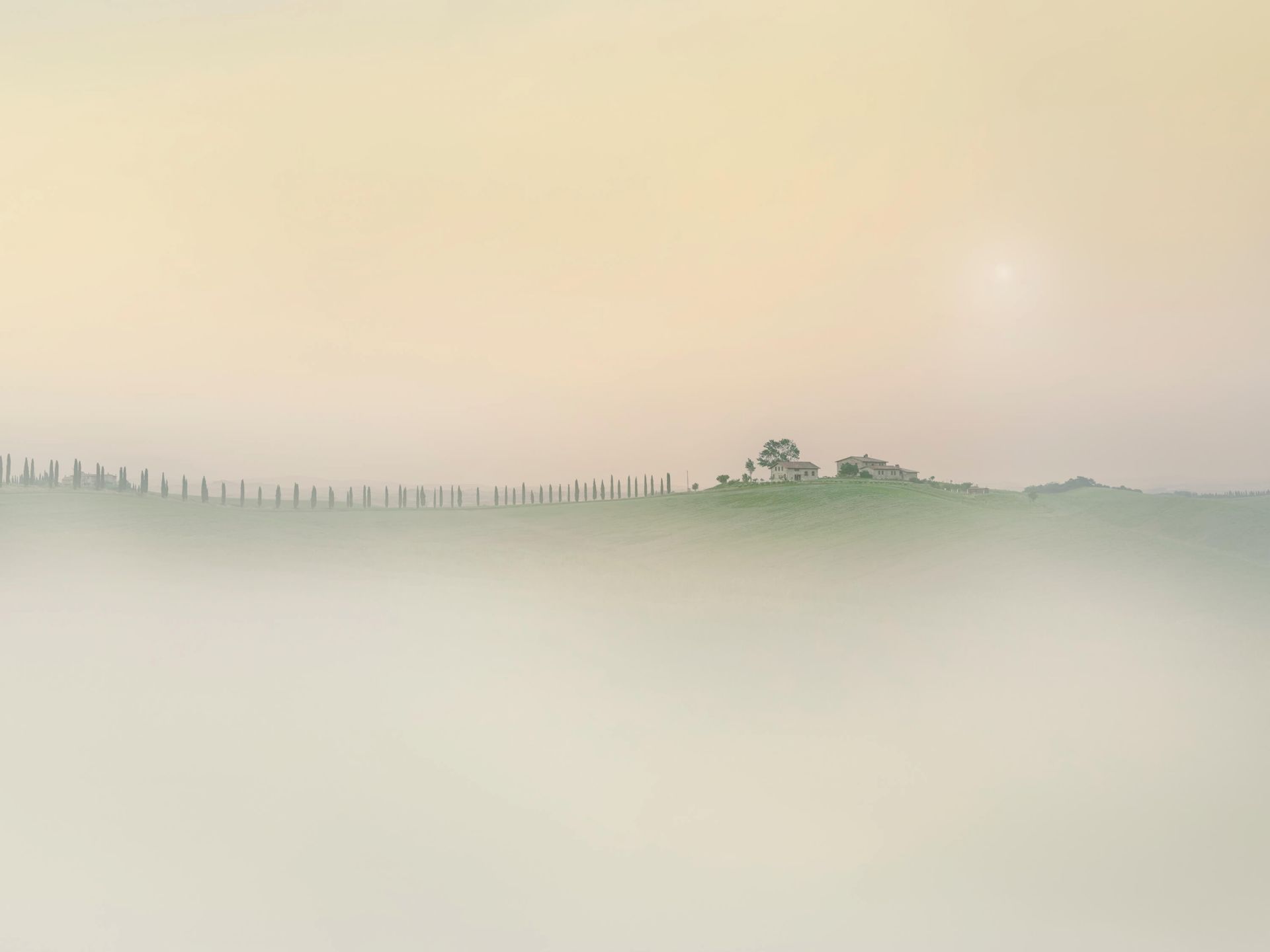 Mistig Italiaans landschap