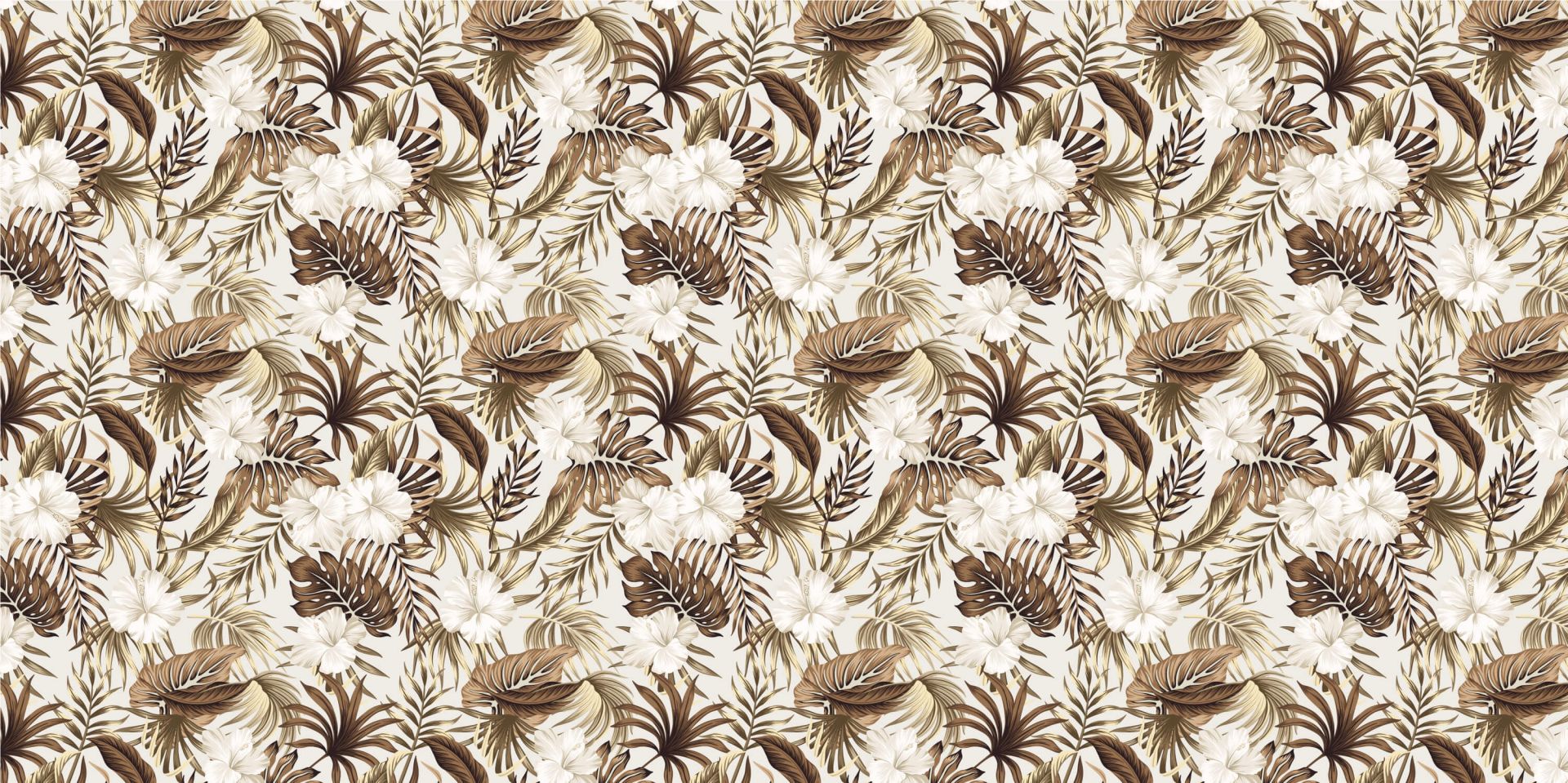 Tropische bloemen, beige