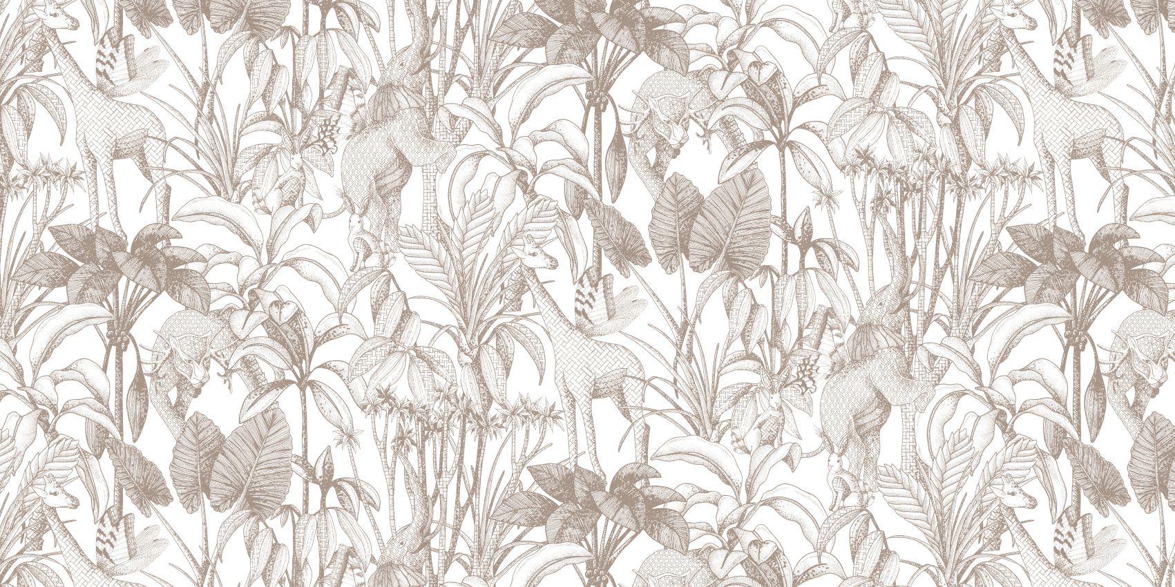 Dieren tussen de palmbomen taupe