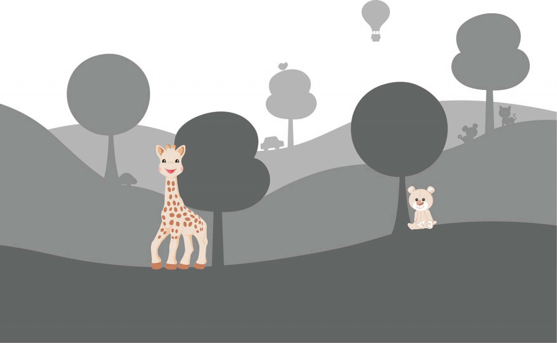 Sophie la girafe® in heuvellandschap main product photo