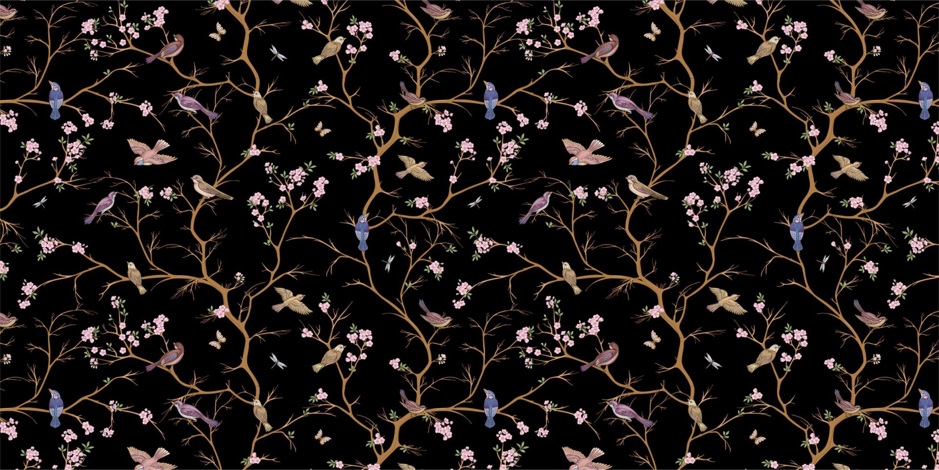 Bloesemtakken met vogels