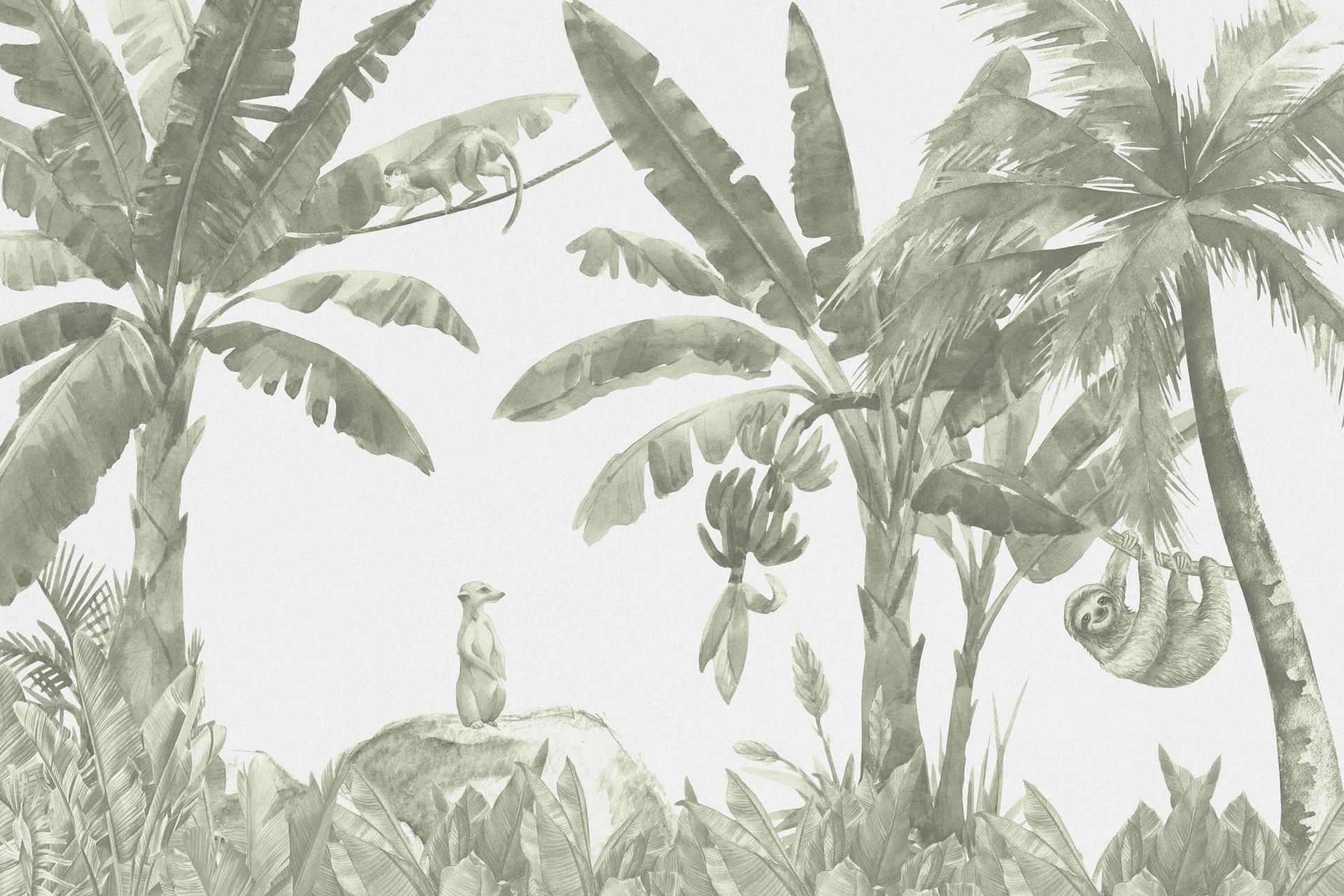 Kleine jungle dieren in groen main product photo