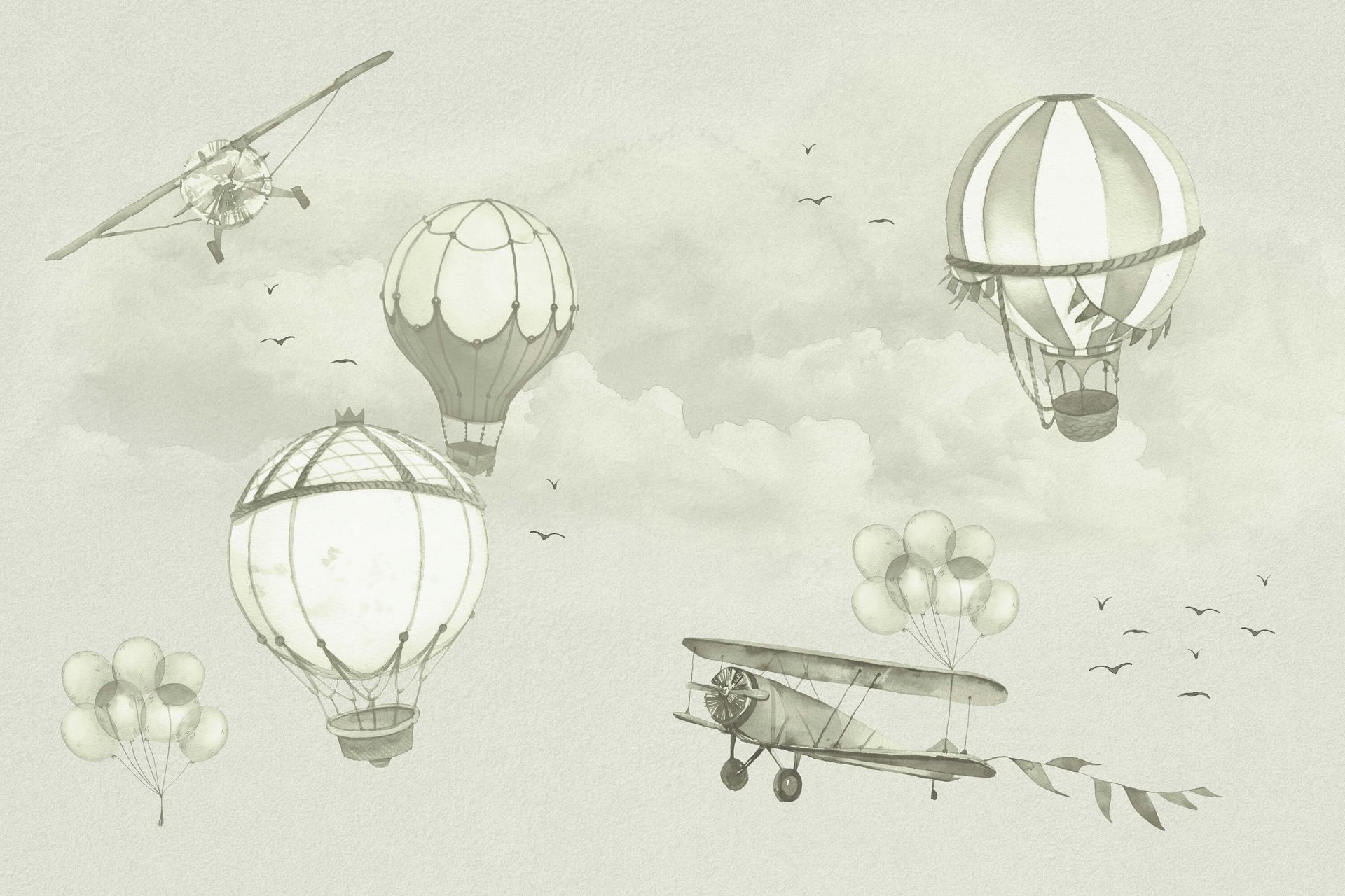 Luchtballonnen in groen main product photo