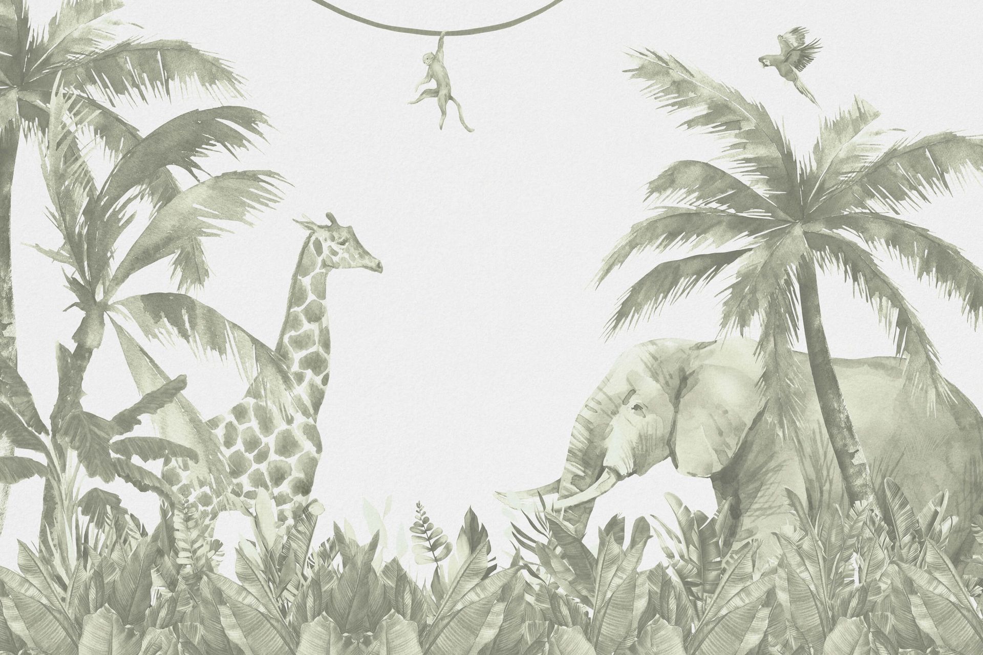 Verschillende jungle dieren in groen main product photo