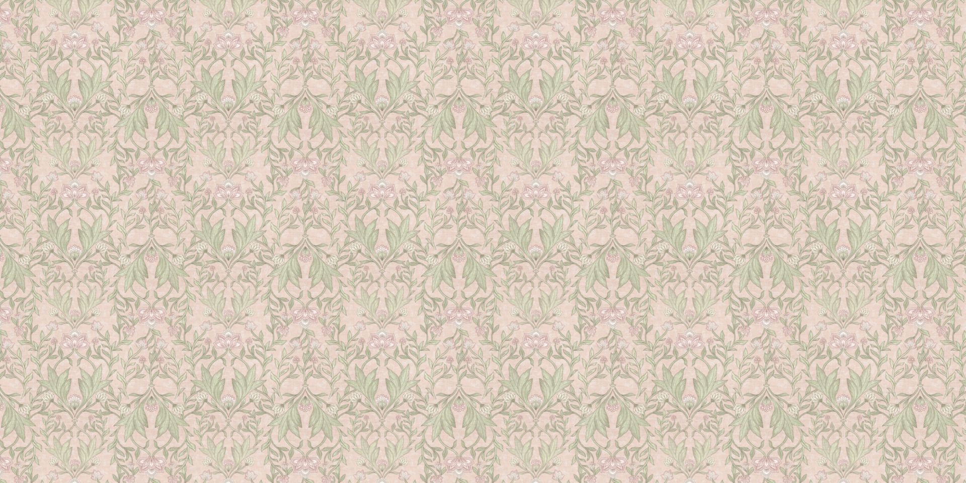 Morris bloemen damask - pastel roze
