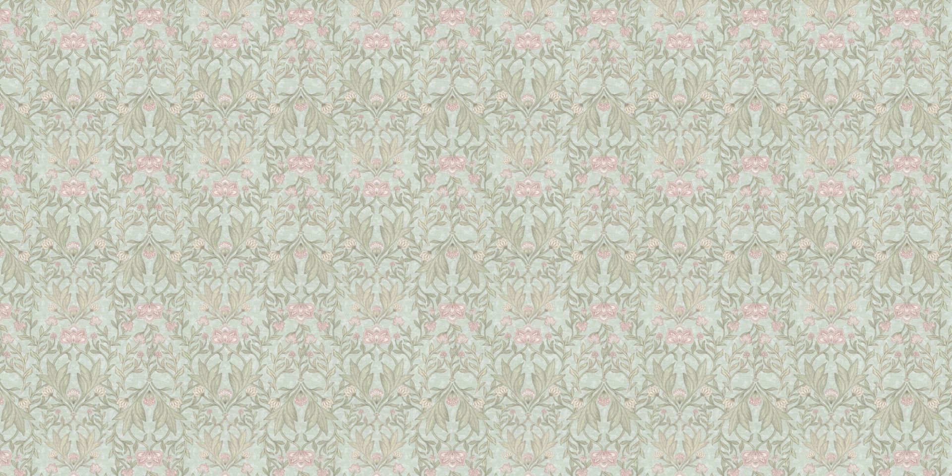 Morris bloemen damask - mint groen