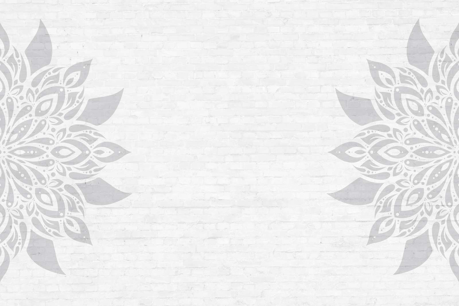 Grijs Witte Mandala Bloesem