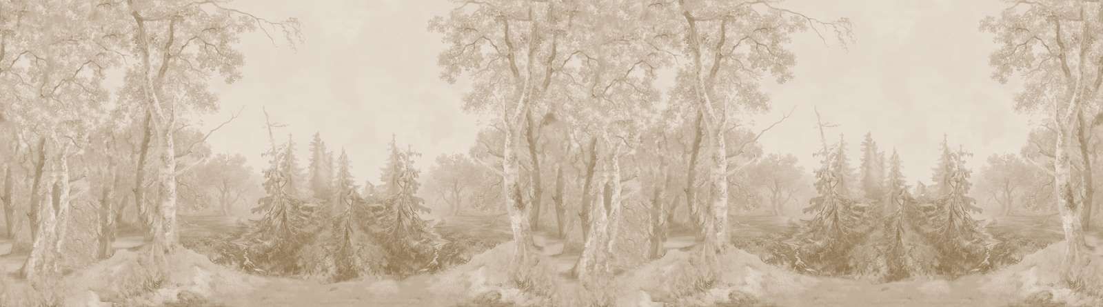 Forest Landscape Beige Panorama