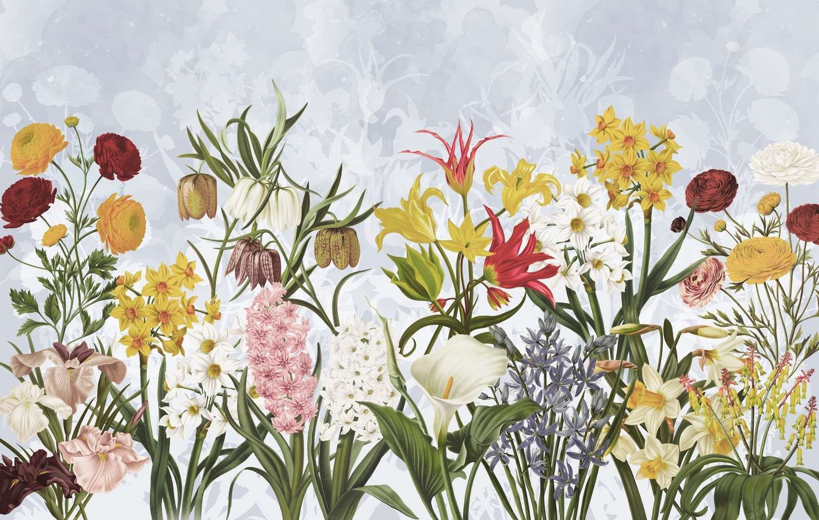 Spring Flowers - Cloudy Sky Blue