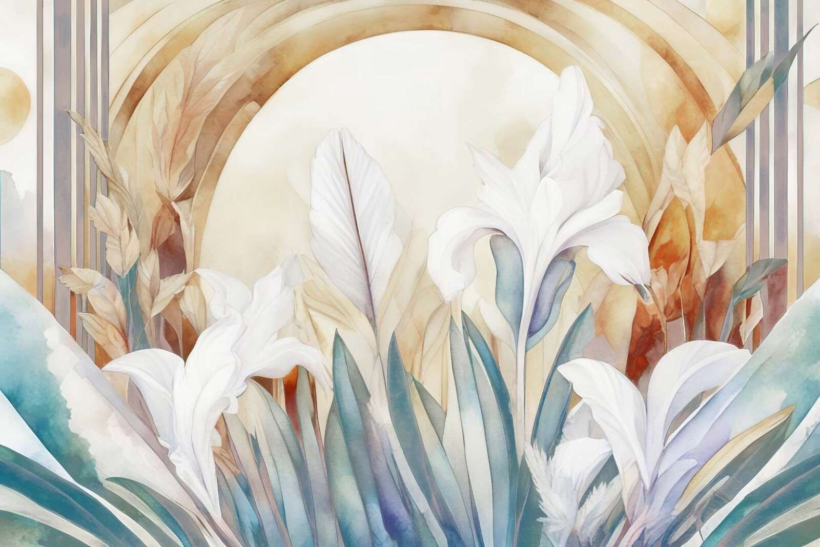 Irises at Sunrise Blue