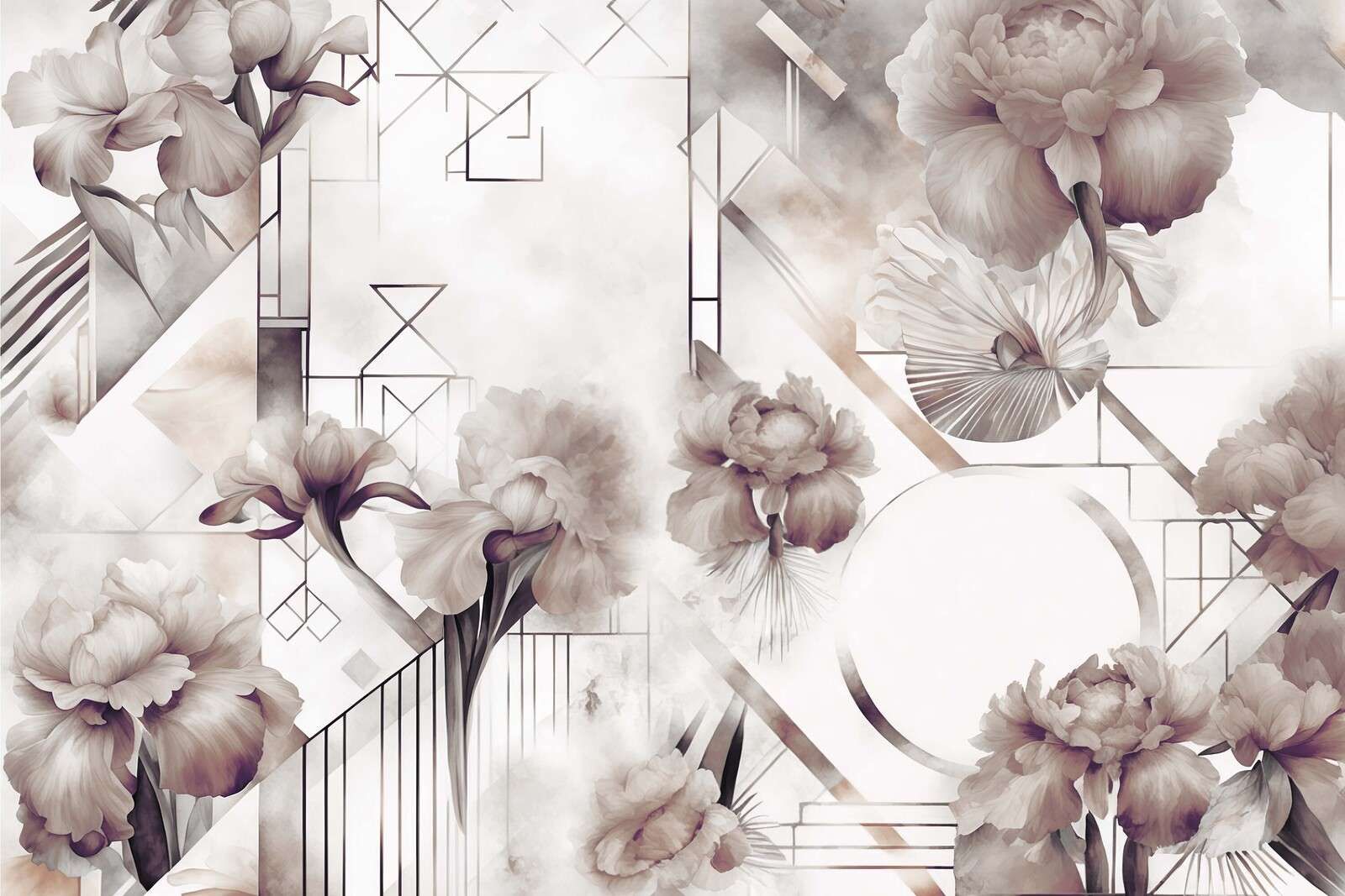 Watercolor Geometry Brown