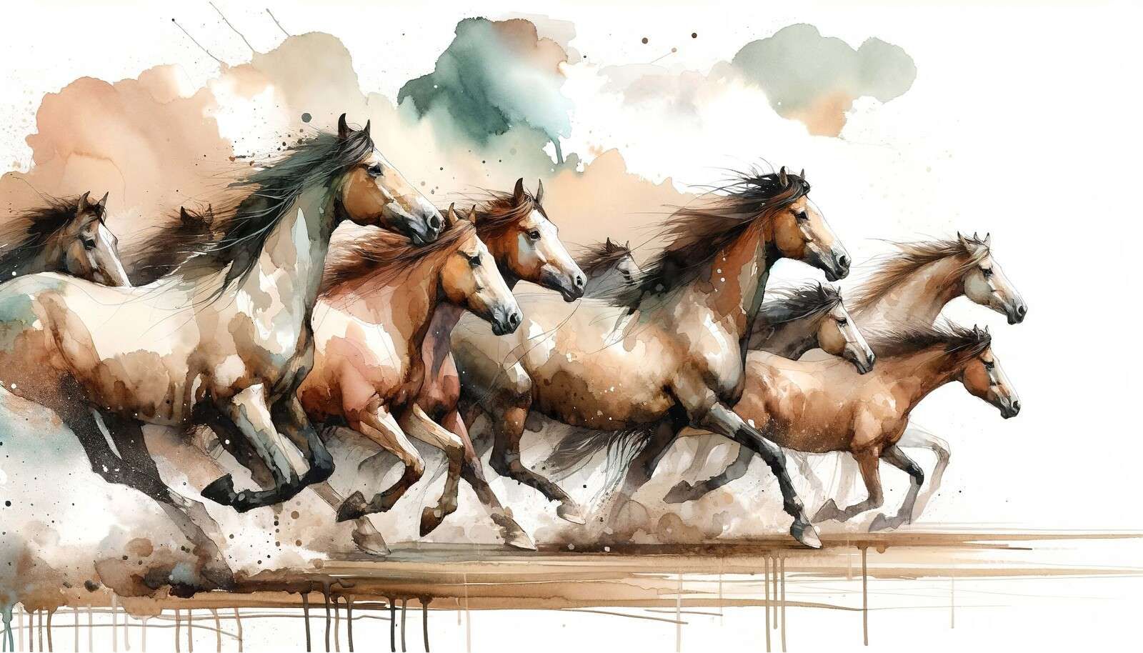 Horses Galloping