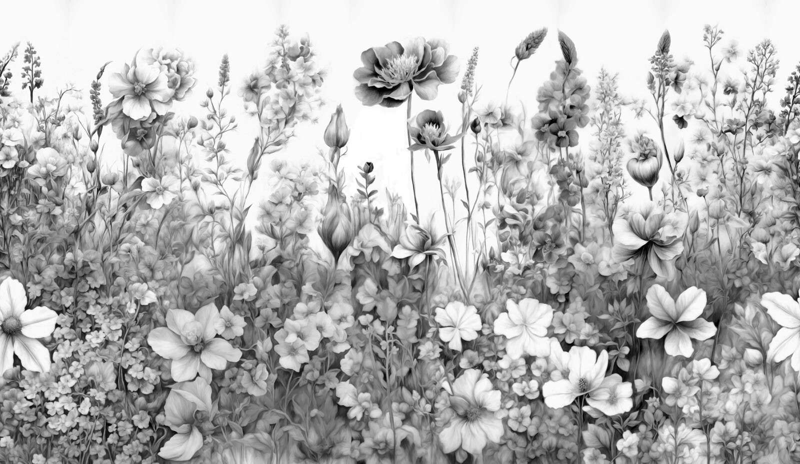 Flowers of my soul seamless - grey