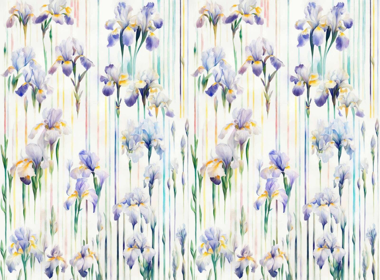 Irises and Stripes Seamless Pastel