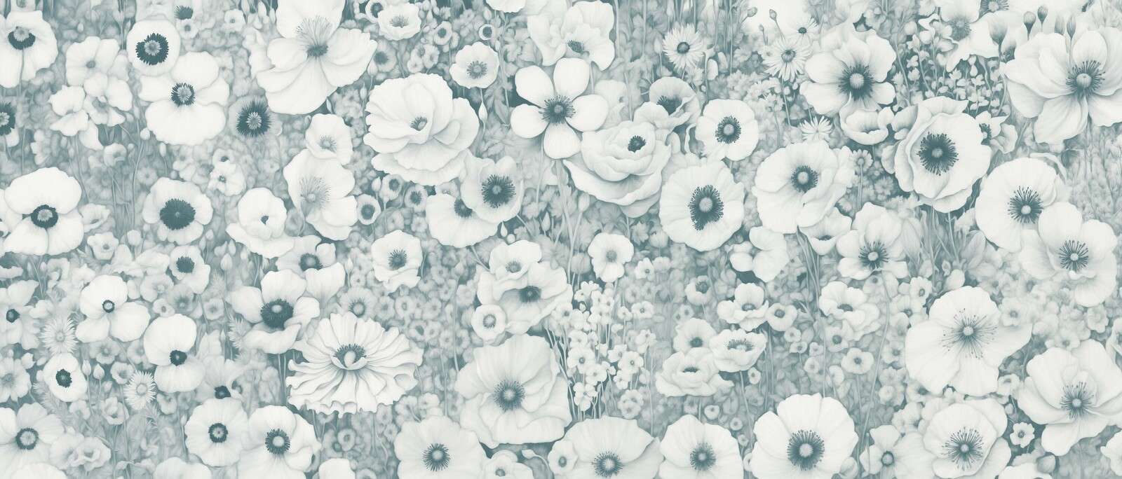 Poppy Tale Monochrome Ocean