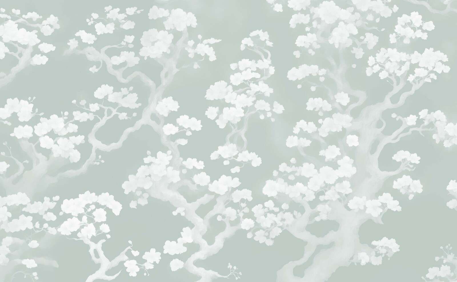 Wonderful blooming forest - mint green