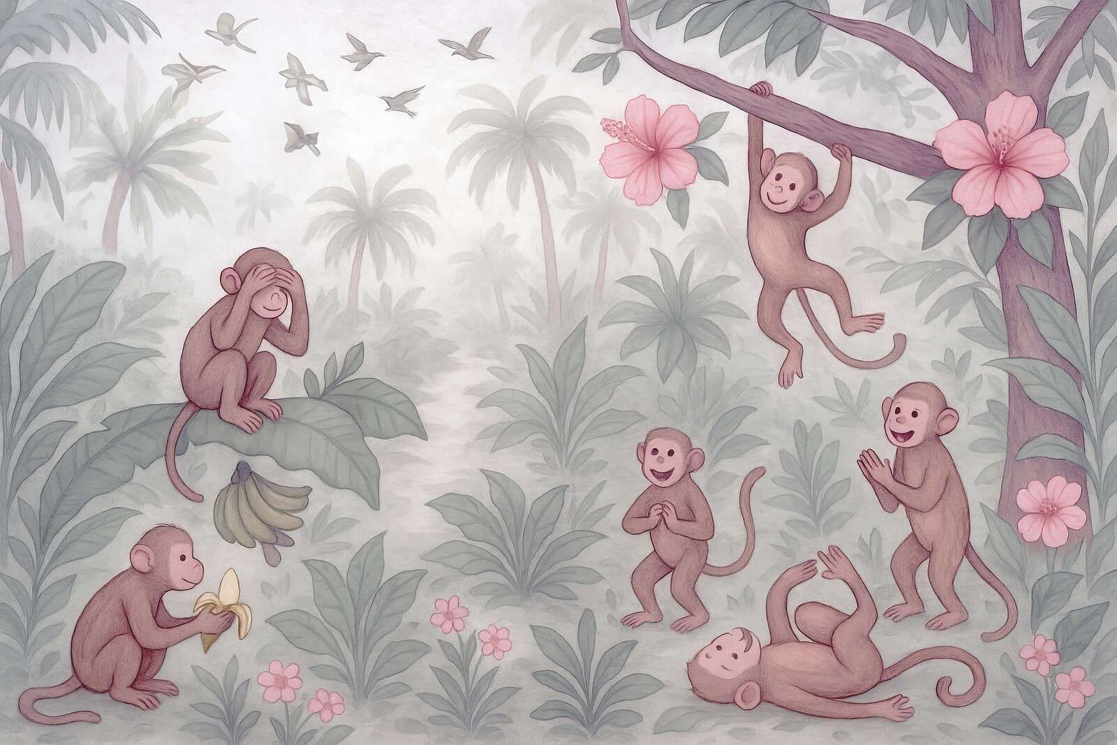 Speelse aapjes in de jungle