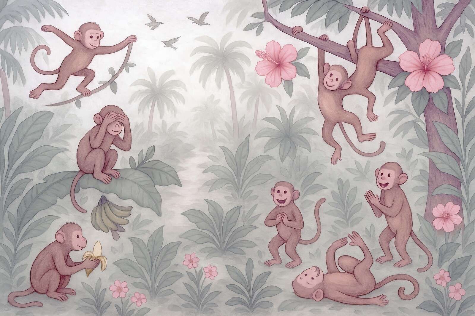 Speelse aapjes in de jungle