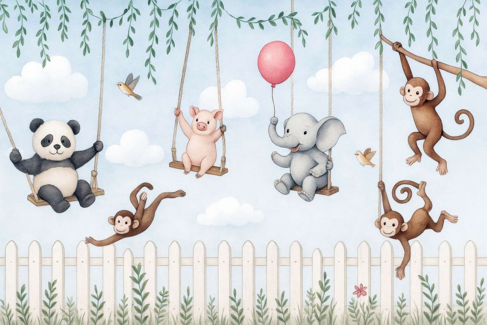 Dierenvriendjes in de speeltuin