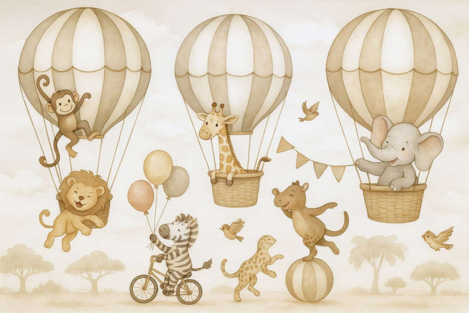 Dierenparade in de lucht
