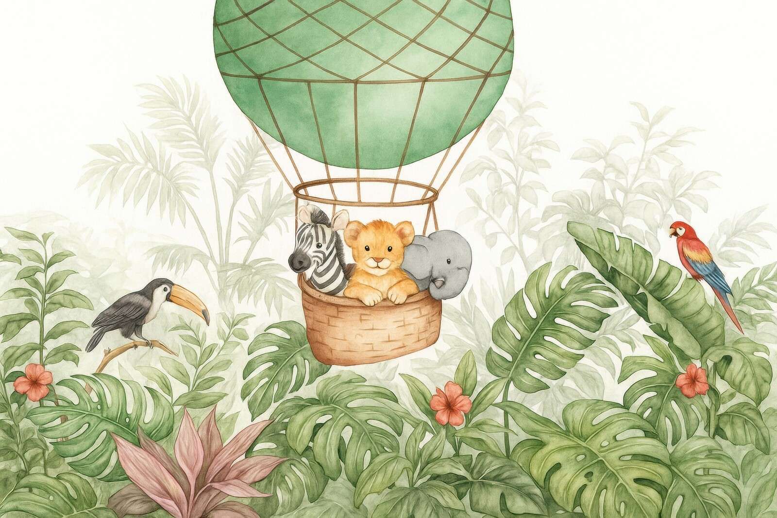Jungleballon met kleine vrienden