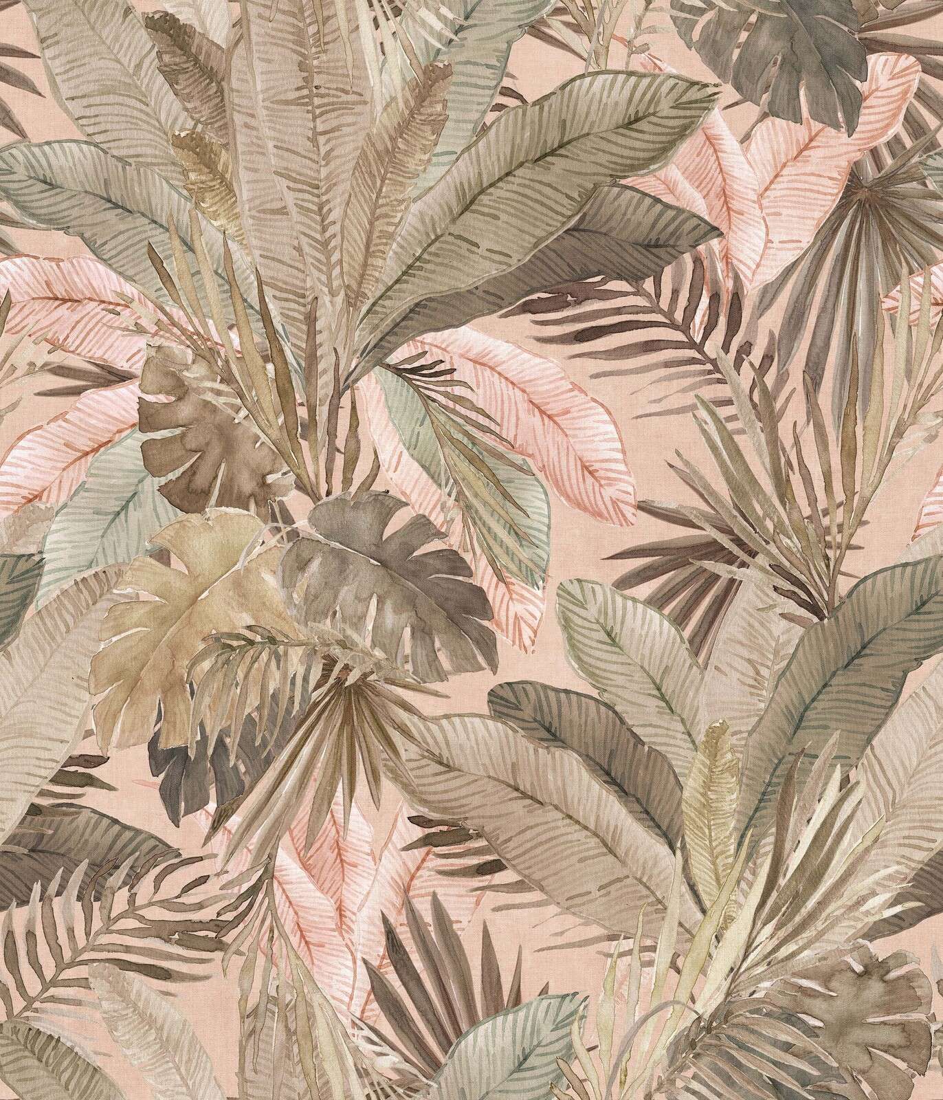 Tropische bladeren in blushtinten