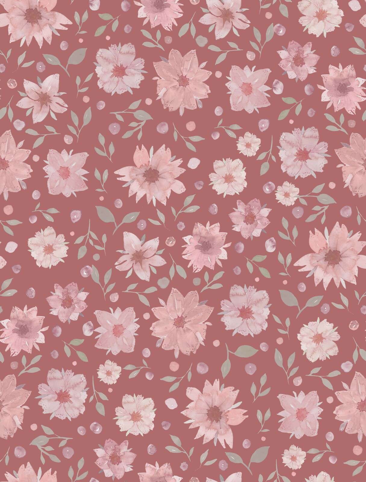 Zachte aquarelbloemen op oudroze