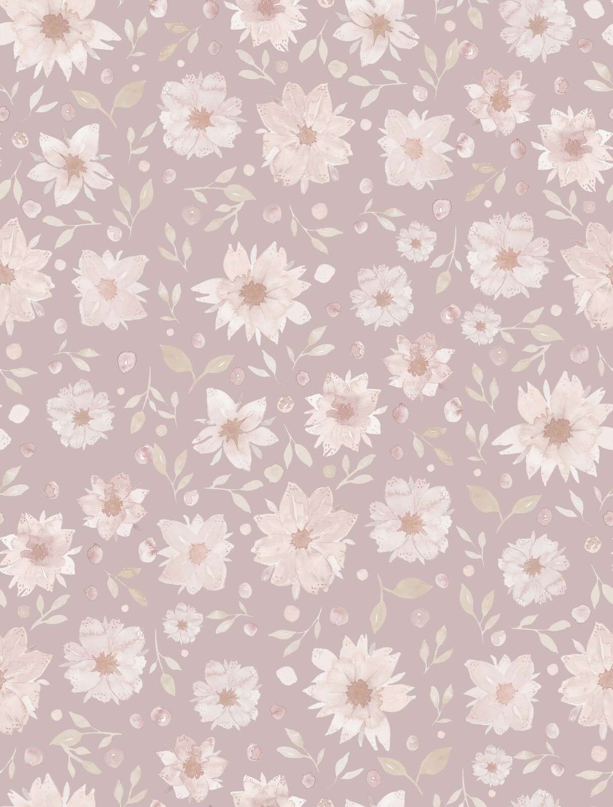 Zachte aquarelbloemen in mauve