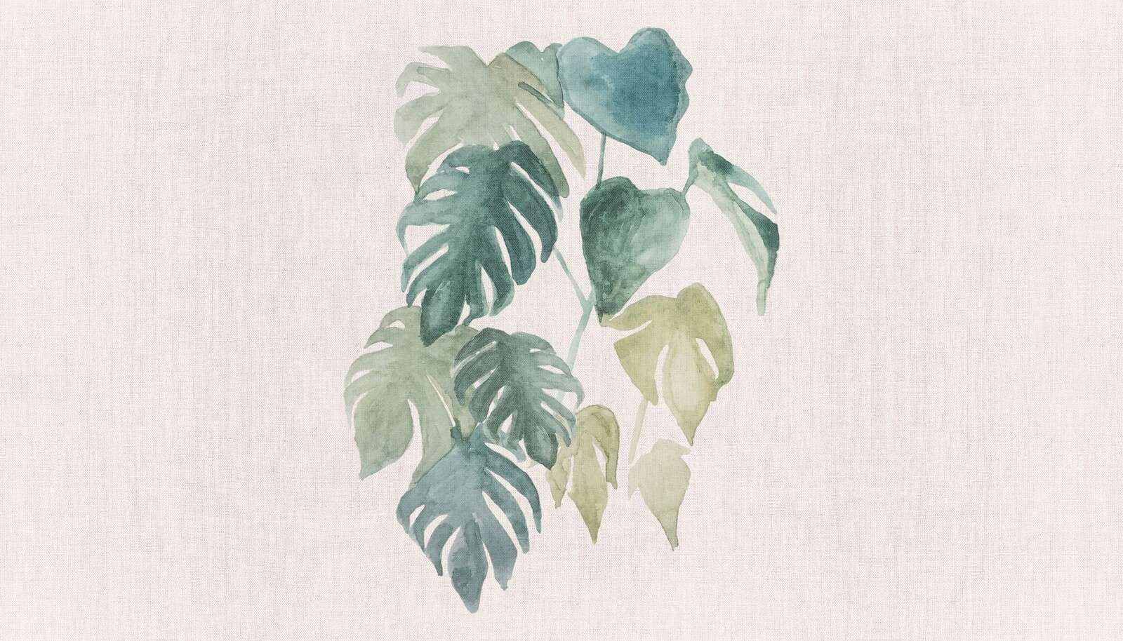 Aquarelbladeren in tropische tonen