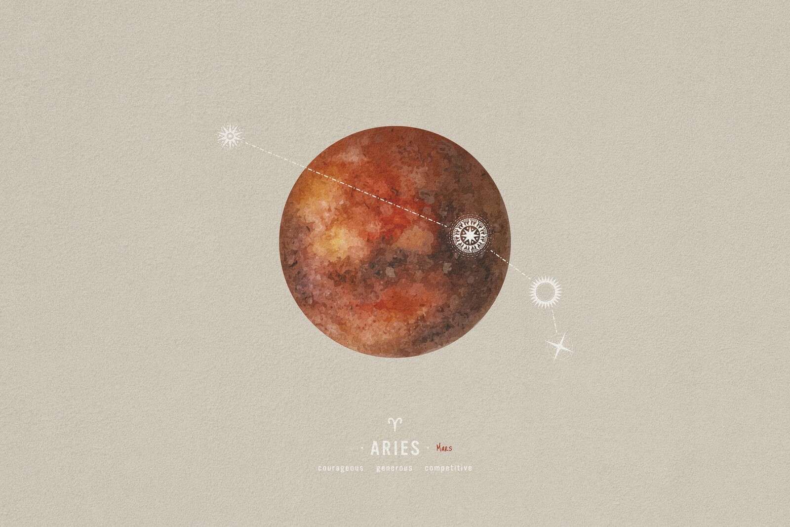 Aries Onder Vurige Sterrenhemel