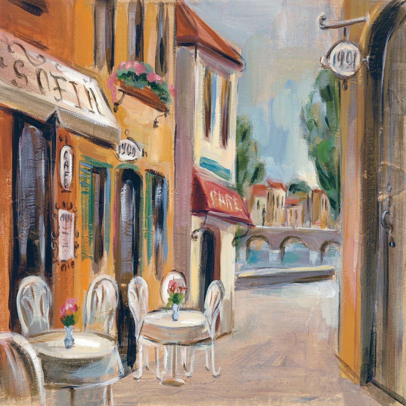 Mediterrane Straat Met Terraszicht