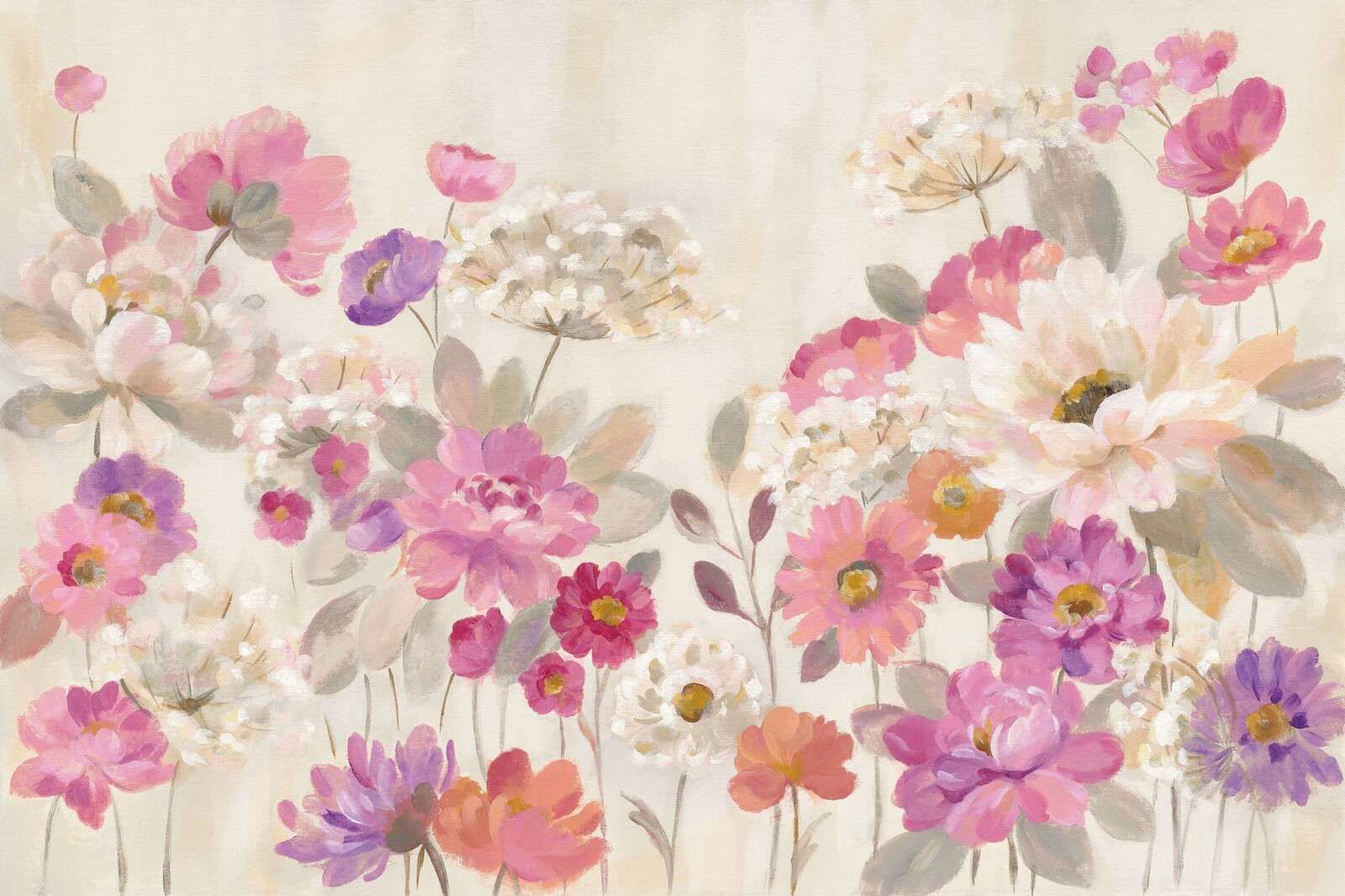 Romantische Bloemenweelde In Pastel