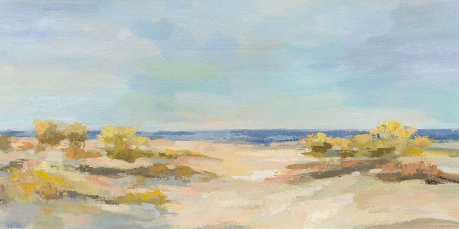 Zonnige duinen aan stille zee