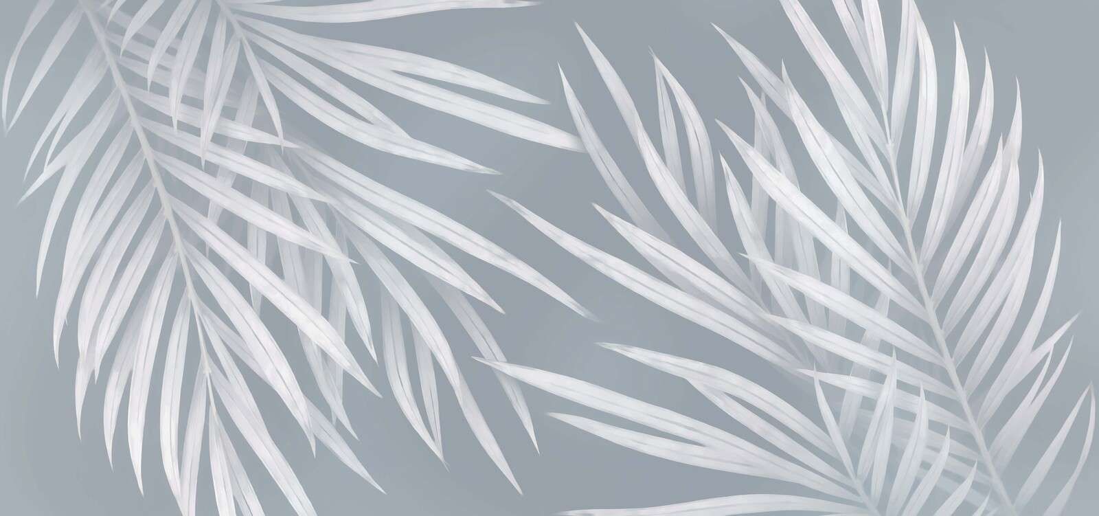Lichte palmbladeren in blauwgrijs