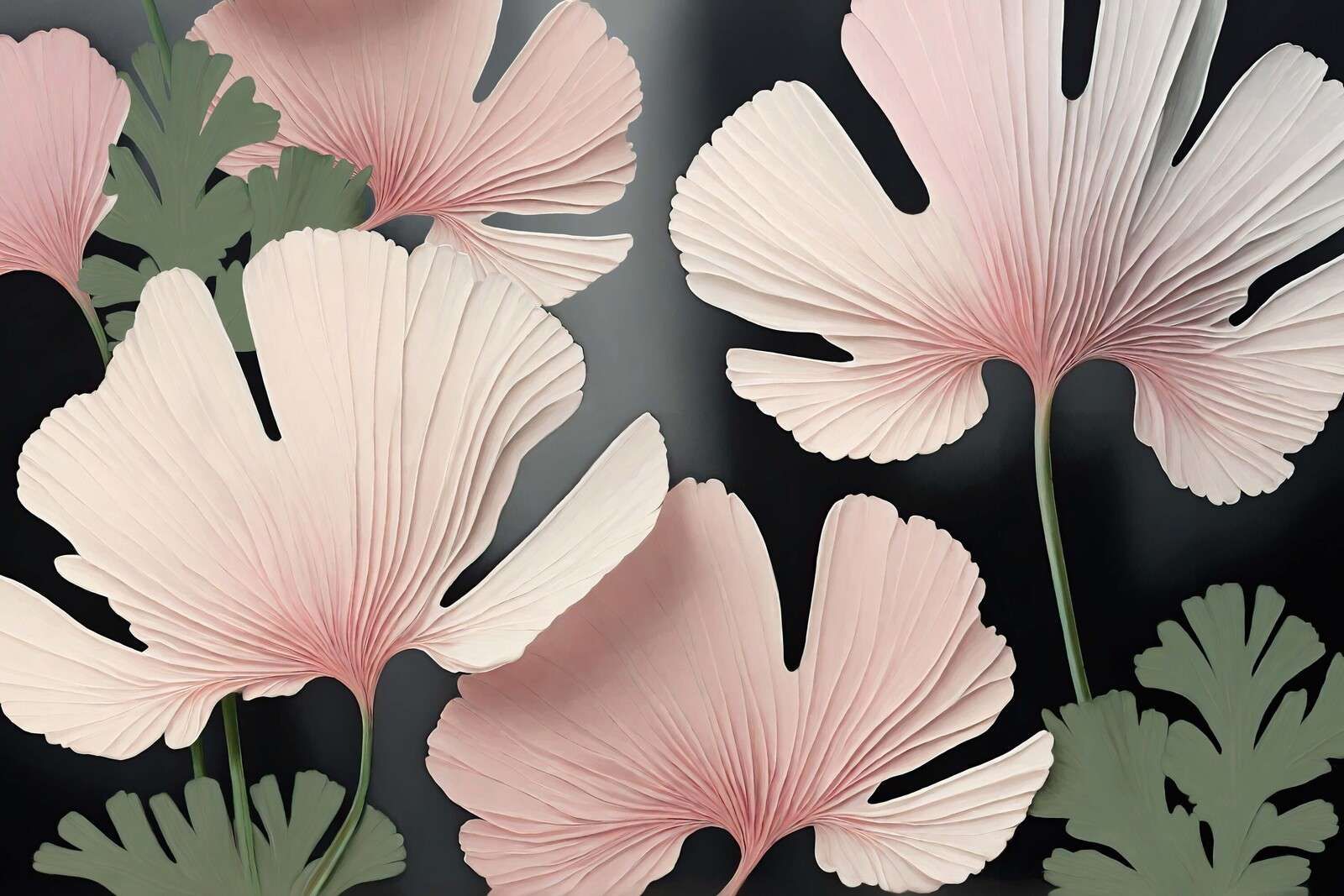 Zachte ginkgo bladeren in blush