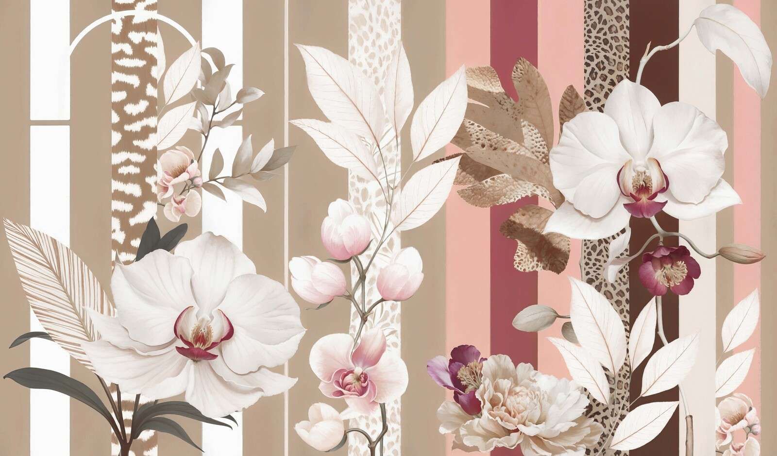 Orchideeën met strepen en dierenprint