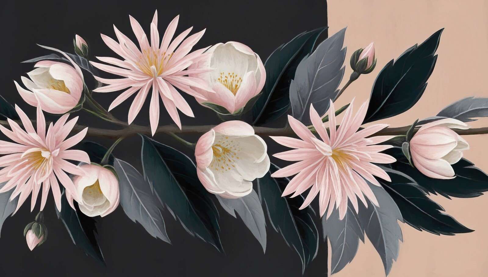 Zachtroze clematis op tak