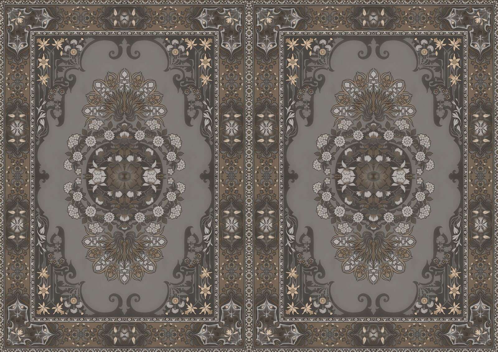Klassieke ornamenten in donker taupe