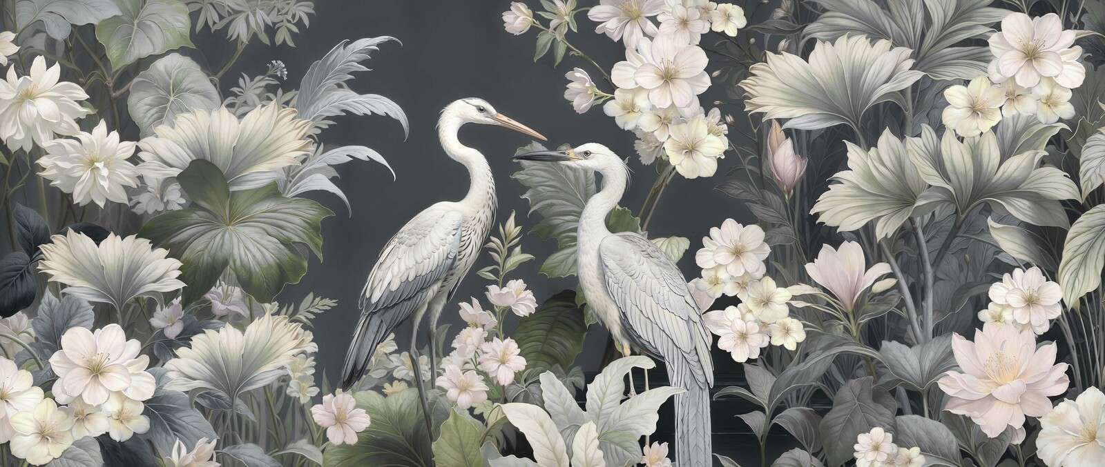 Witte reigers in botanische tuin